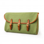 Redfern Cleaning Pouch with Accessories in Green & Mid Tan