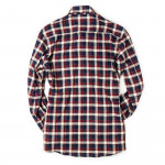 Men's Fine Cotton Shirt in Wine & Navy Check