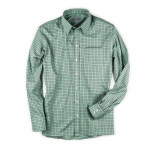 Men's Deluxe Tattersall Shirt in Green with Red