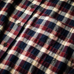 Men's Fine Cotton Shirt in Wine & Navy Check