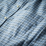 Men's Deluxe Tattersall Shirt in Blue with Green