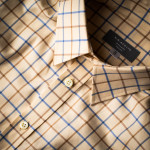 Men's Deluxe Tattersall Shirt in Blue/Brown Check