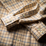 Men's Deluxe Tattersall Shirt in Blue/Brown Check