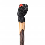 Hand Carved Black Grouse Walking Stick with Buffalo Horn Beak