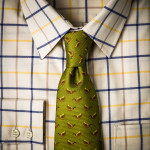 Silk Mallard Tie in Bronze Green