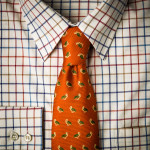 Silk Partridge Tie in Rust Orange