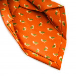 Silk Partridge Tie in Rust Orange