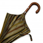 Striped Umbrella with Leather Handle