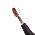 Striped Umbrella with Leather Handle