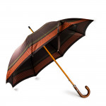 Striped Umbrella with Leather Handle