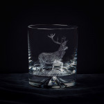 Hand Engraved Crystal Glass - Stag