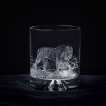 Hand Engraved Crystal Glass - Lion