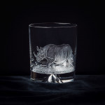 Hand Engraved Crystal Glass - Rhino