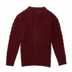 Galloway Cable Crewneck in Port