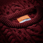 Galloway Cable Crewneck in Port