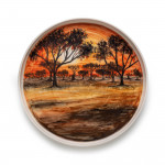 Large Hand Painted Dish with Safari Scene 1