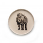 Small Hand Painted Rhino Dish