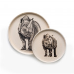 Small Hand Painted Rhino Dish