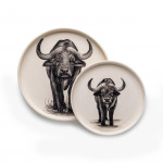 Large Hand Painted Buffalo Dish