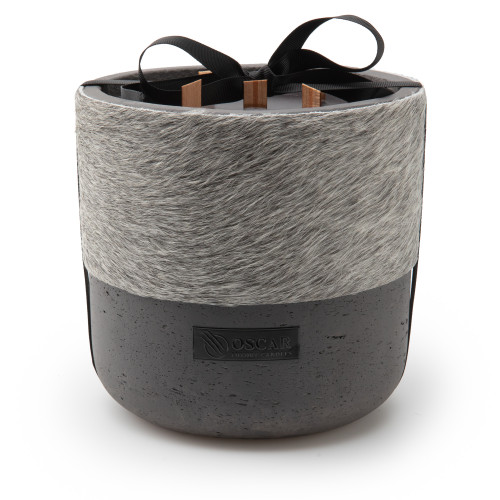 XL Luxury Candle with Cow Hide