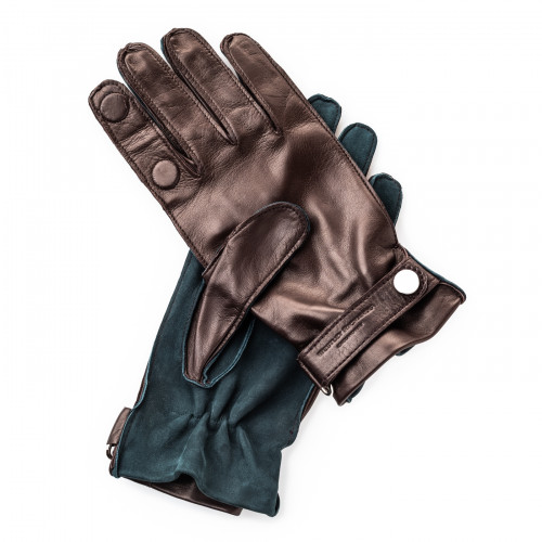 Premium Shooting Gloves in Mink and Green - RH