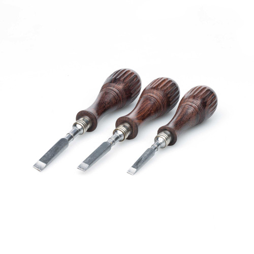 Rosewood Deluxe Knurled Set of 3 Screwdrivers