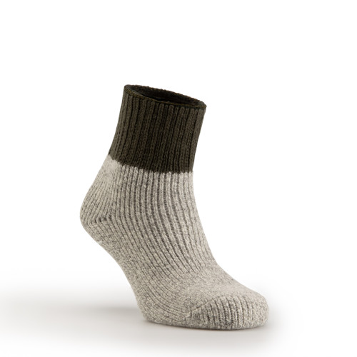 Retro Winter Room Socks in Olive & Grey