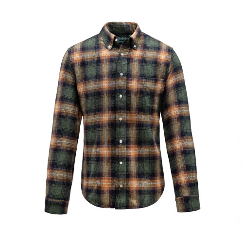 Brushed Melange Shirt in Olive