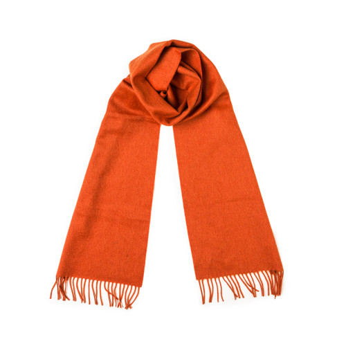 Pure Cashmere Scarf in Blaze Orange