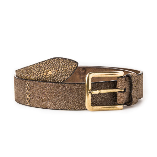 Men's Stingray Belt in Brown