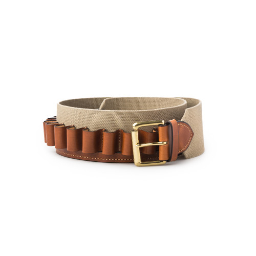 20 Gauge Canvas and Leather Cartridge Belt