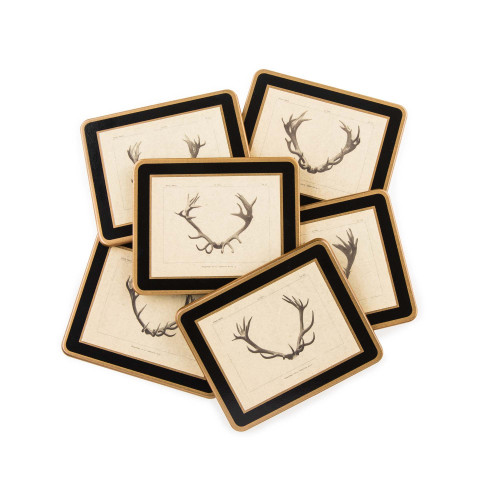 Antler Print Coasters - Stag