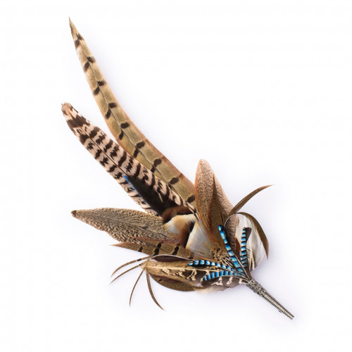Pheasant & Blue Jay Feather Hat Pin
