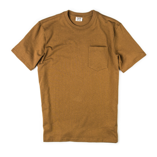 Short Sleeve Outfitter Solid One-Pocket T-Shirt in Tan