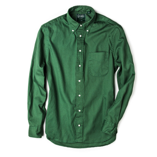 Long Sleeve Over Dye Oxford in Olive