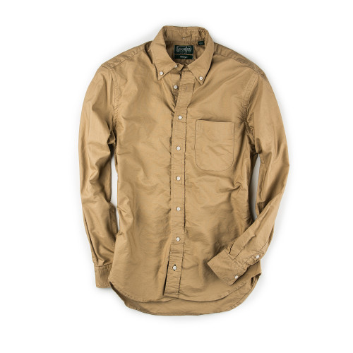 Long Sleeve Over Dye Oxford in Toast