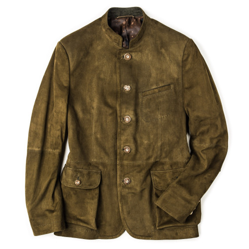 Men's Franz Ferdinand Suede Jacket in Moss