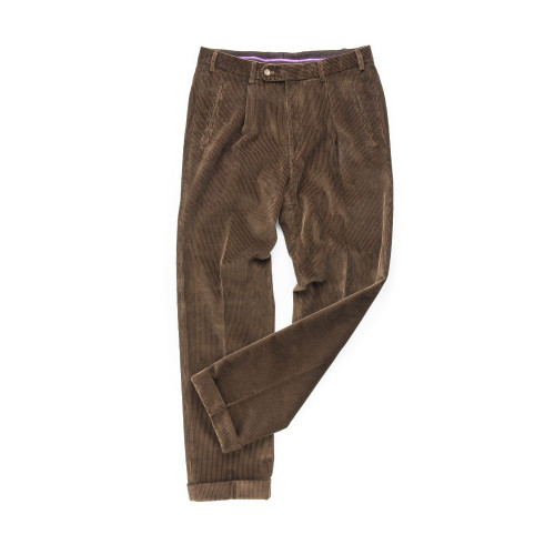 Relaxed Fit Corduroy Trousers in Brown