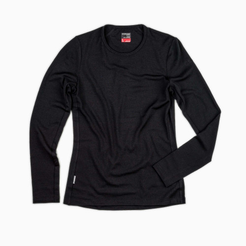 Ladies Long Sleeve Tech Top in Black