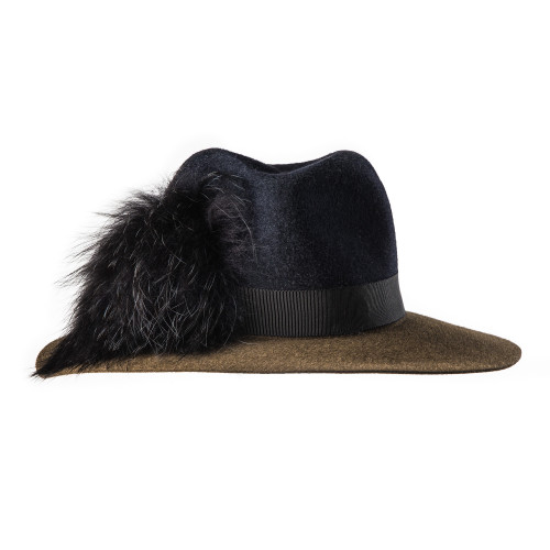 Ladies Indi Hat in Navy & Brown