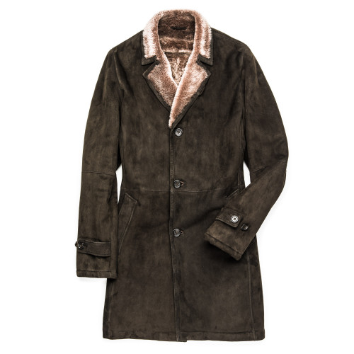 Men's Suede Shearling Coat