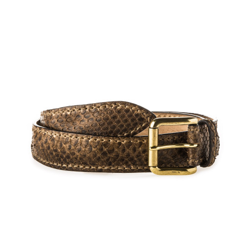 Men's Python Leather Belt in Corrosione