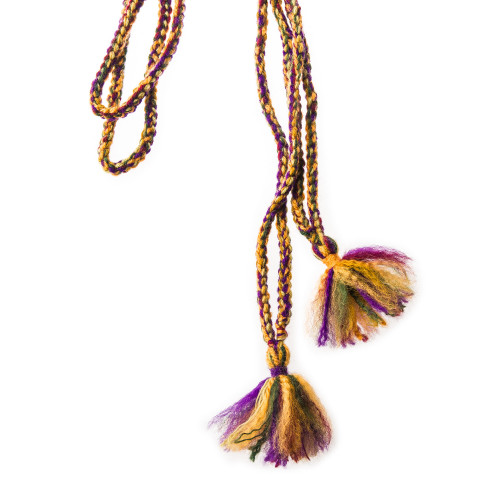 Handmade Wool Garters - Purple & Gold