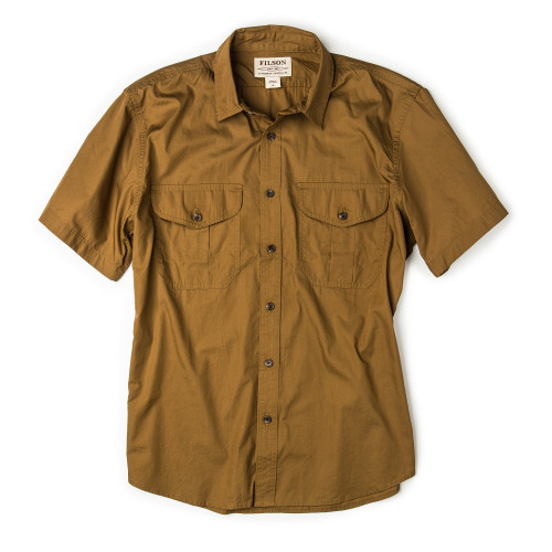 Short Sleeve Feather Cloth Shirt in Rugged Tan