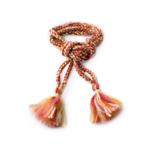 Handmade Wool Garters- Rust and Pink