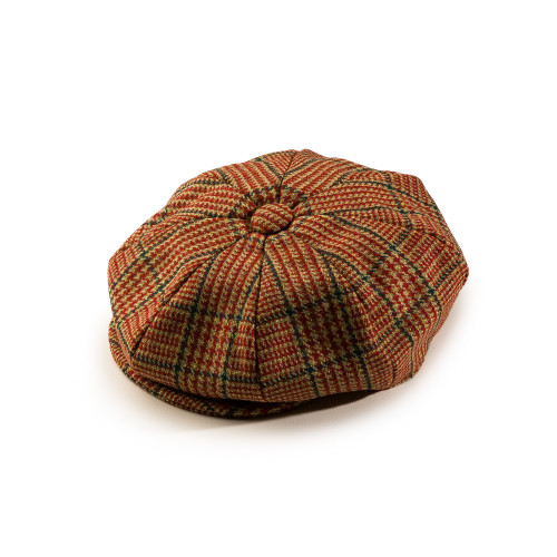 Redford Tweed Cap in Red Check