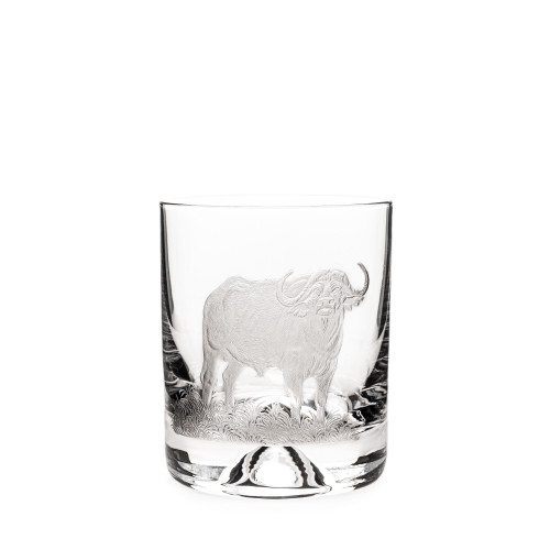 Hand Engraved Crystal Glass - Buffalo