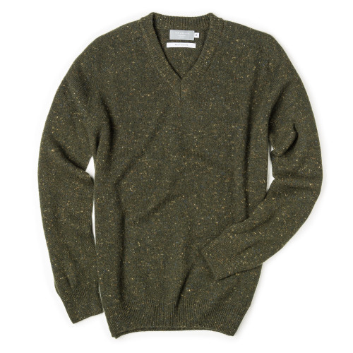 Rora Cashmere V neck Sweater - Loden