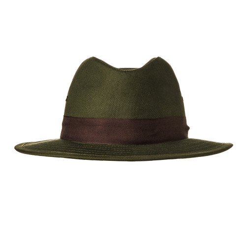 Hunting Hat with Brown Herringbone Band