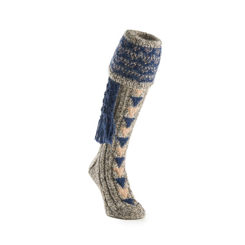Whitfield Shooting Sock in Grey Camel Marl